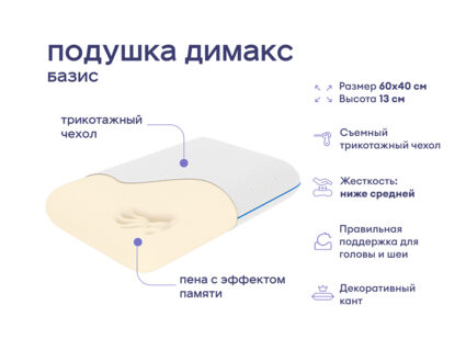 Одеяло Димакс Бамбук всесезонное + подушка Димакс Базис 1473