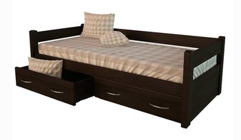 Кровать 120х200 см DreamLine Тахта с выкатными ящиками (ясень)